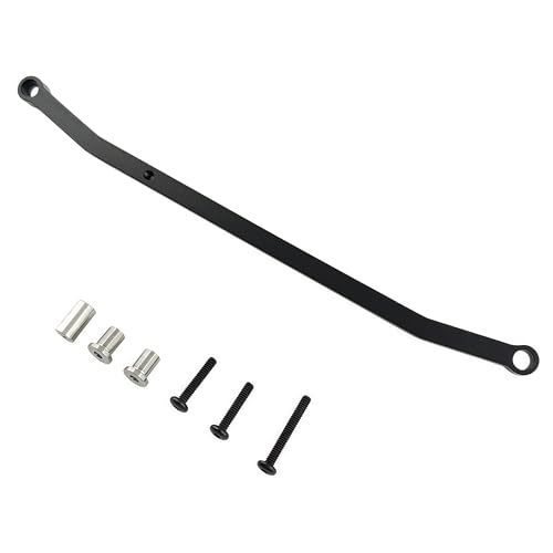 Steering Tie Rod & Drag Link for Losi 1/18 Mini LMT 4X4 Truck (Black) | Aluminum,Monster Truck,Steering Link Set,Upgrade Parts,LOS211051 Compatible,LOS01026 Compatible,CNC Machined,High Strength - color: Black