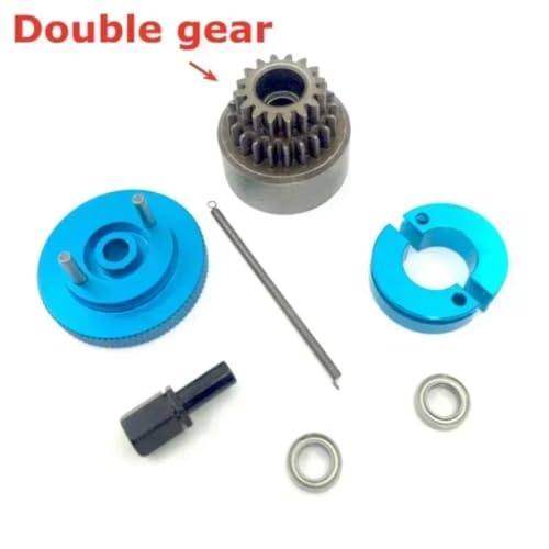 Flywheel Clutch Bell and Shoe for Spring Bearings Upgrade Part for HSP 1/10 | RC Car Upgrades Parts with clutch bell springs reliable For nitro engine power transfer buggy tracks(Double) - size: Double
