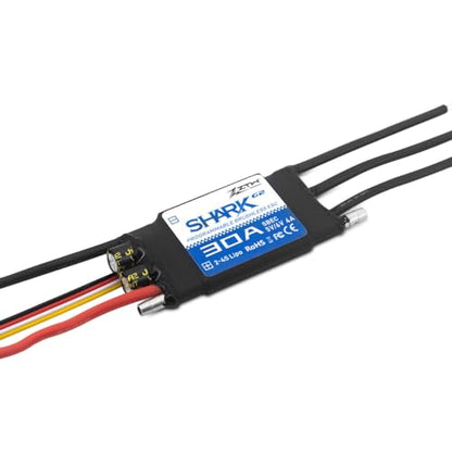 ZTW Shark G2 30A ESC 2-4S Built-in Swithcing BEC 5V/6V 4A Water-Cooling Bidirectional Waterproof Brushless Speed Controller for RC Boat Marine - size: 30A