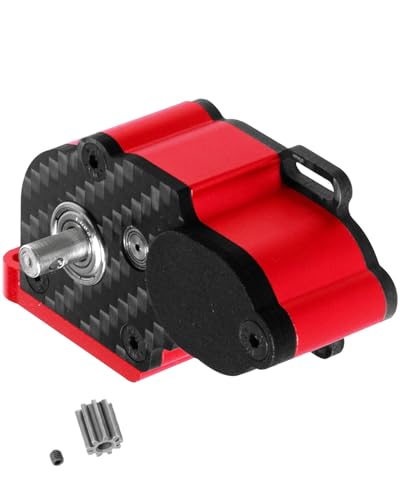 Aluminum LCG Transmission Gearboxes Upgrades Part for SCX10 SCX10 II 90046 90047,RC Crawler Car Alloy Transmission Gearbox Hop Ups,Red - color: Red - Scx10
