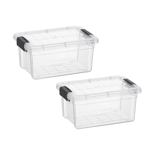 Superio Clear Storage Bins with Lids, Stackable Storage Box with Latches and Handles, Extra Small, 2 Pack 3 Quart - size: 3.5 Qt, style: 2 Pack