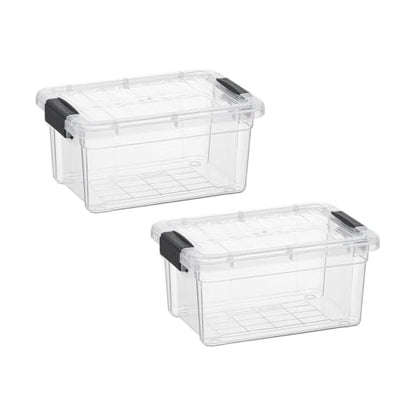 Superio Clear Storage Bins with Lids, Stackable Storage Box with Latches and Handles, Extra Small, 2 Pack 3 Quart - size: 3.5 Qt, style: 2 Pack