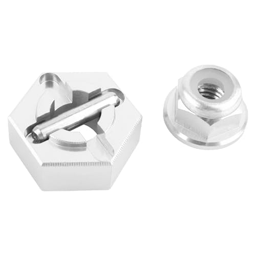 for H16BM RC Car Upgrade Aluminum Wheel Hex 16440 & Pins M20101 & M40 Wheel Lock Nut Spare Parts for 1/16 H16BM H16GT H16DR JC16EP and 1/14 H14BM 14209 14210 JC14EP 14301 14303 Trucks(Silver) - color: Silver