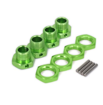 Aluminum 17mm Hex Wheel Nuts Adapter for Arrma 6s BLX Infraction Limitless Mojave Typhon hopups Upgrade Parts 4 pcs/Set(Green) - color: Green