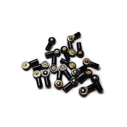 [20Pcs] M3 RC Ball Joint Rod End Links, CNC Aluminum Alloy M3 Rod Ends with Gold-Plated Copper Ball, Precision Linkage Ends for 1/10 RC Crawler Axial SCX10, Traxxas, Tamiya, Redcat -Black - color: Black