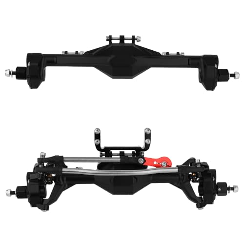 1/10 CNC Machined Integrated Front & Rear Portal Axle for SCX10 II VP Element Enduro 90046 90047 D90 RC4WD RC Crawler Metal Upgrade Part (Black) - color: Black