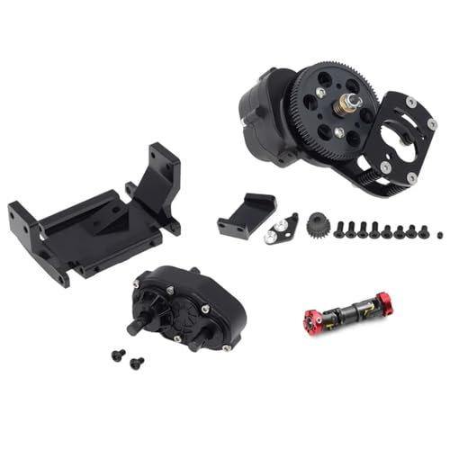 Metal R3 Single Speed Transmission Transfer Case Gearbox Compatible With 1/10 RC Crawler Cars Like Gelande II FJ40 G2 D110(1 Set Black) - color: 1 Set Black
