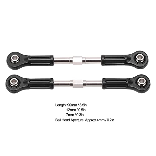 Metal Steering Tie Rod, Durable Alloy Ball Head Linkage Set for 1/8 1/10 Scale RC Car Parts, 2pcs Steel Construction for High Speed RC Trucks SUV Off-Road Racing