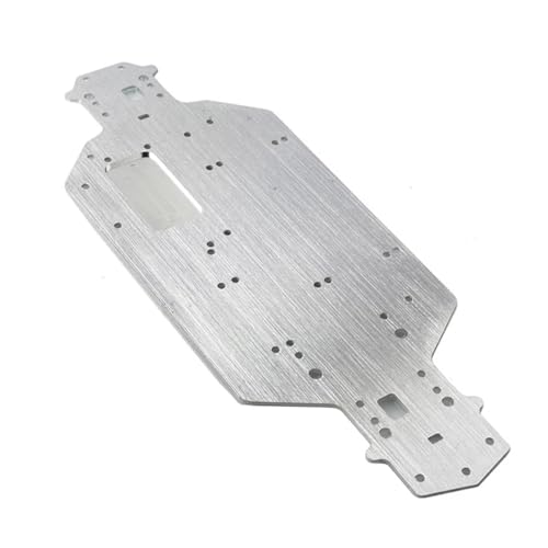 3mm Thick Aluminum Alloy Metal Chassis Bottom Frame Plate for 94103 94123 03001 03602 1/10 RC On-Road Drift Car Upgrades (Silver) - color: Silver
