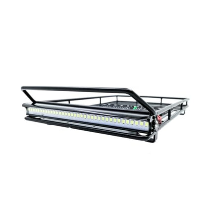 1:10 Car Luggage Bracket Roof Rack with LED Light for Crawler Cars Universal Storage Solution for RC Vehicles