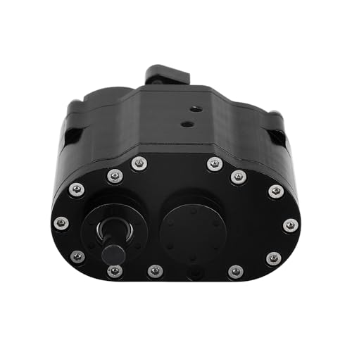 2 Speeds Transfer Case Gearbox Dual Speed Transmission Box 46x53x32mm for Axial SCX10 RC4WD D90 1/10 RC Crawler Upgrade Parts (Black) - color: Black