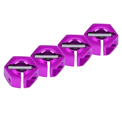4 Pcs Universal Wheel Hex Hub Adapters,12mm Wheel Hex Mount with Pins and Screws,Wheel Hex Drive Adapters Hub RC Model Vehicle Accessory for RC Spare Part RC Car Upgrade Parts (6.0MM Purple) - size: 6.0MM purple