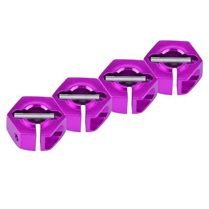 4 Pcs Universal Wheel Hex Hub Adapters,12mm Wheel Hex Mount with Pins and Screws,Wheel Hex Drive Adapters Hub RC Model Vehicle Accessory for RC Spare Part RC Car Upgrade Parts (5.0MM Purple) - size: 5.0MM purple