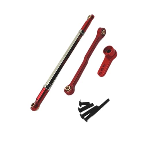 Servo Link Rod Metal Steering Rod High Strength RC Car Push Rods Linkage Rod End for 1:12 99S MN78 Trucks DIY, red - color: Red