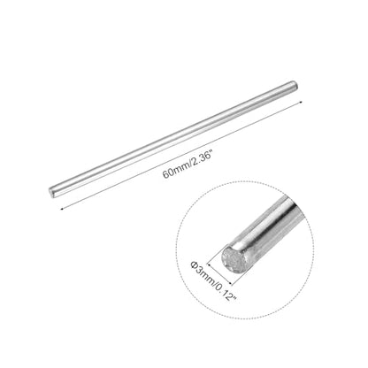 MECCANIXITY 40pcs 3mmx60mm Toys Shaft Round Rod Axles Drive Shaft for DIY RC Car Truck Boat Helicopter Model Part, Silver - size: 3mmx60mm