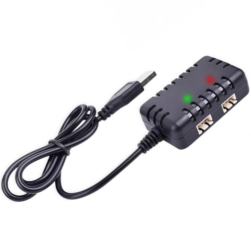 7.4V Lipo Battery Charger with XH-3P Connector USB Cable 2-in-1 Balance Chargers Fit for 2S Lipo Battery Axial SCX10 SCX24 SCX30 RC Car Truck Drone Boat Quadcopter Airsoft Battery