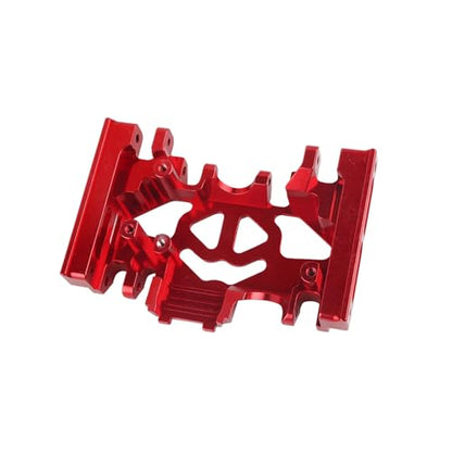 Aluminum Alloy TRX4 Gearbox Mount Base Chassis Skid Plate for 1/10 RC Crawler TRX-4 Defender Bronco Blazer G500 Upgrade (Red)