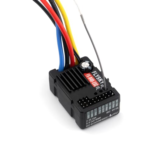 GoolRC Flysky FS-R4D-ESC Receiver, 2 in 1 2.4GHz 4CH Receiver with Speed and LED Control, ANT Protocol PWM Output Compatible with FS-G7P Radio Transmitter for 1/10 RC Crawler On-Road Off-Road Truck