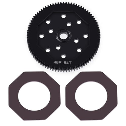 LSG Steel Spur Gear 66T 72T 81T 84T 48P Hardened Steel Upgrades Main Gear for Team Associated DR10 RC10 B4 B5 T4 T5 (84T) - size: 84T