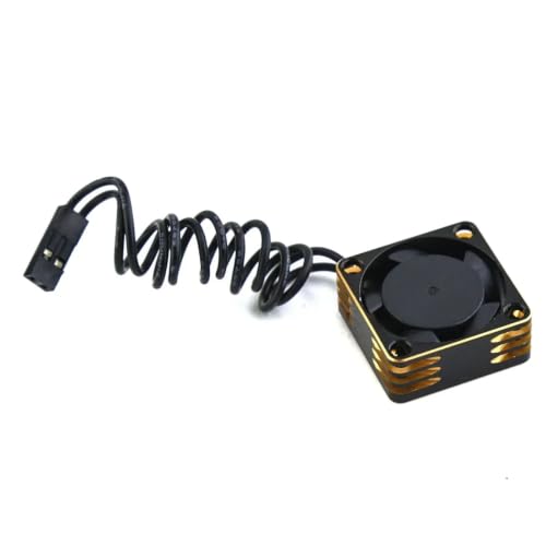 RC Car Repair Kit Rc Car Truck 25x25mm Aluminum Alloy Metal Cooling Fan Motor Esc Efficient Heat Dissipation Modify Upgrade Parts Replacement Accessories - color: Yellow