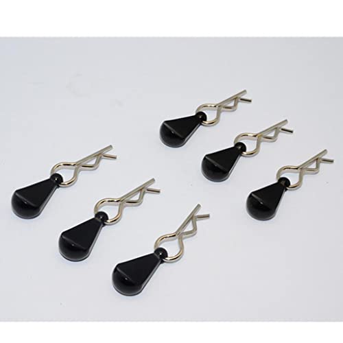 6X Metal Body Clip R-Shape Pins with Pull Tabs for 1/8 and 1/10 Scale RC Car - Metal Construction - Easy Disassembly - Perfect for RC Crawlers, Trucks, gies - 6Pcs Pack - Random
