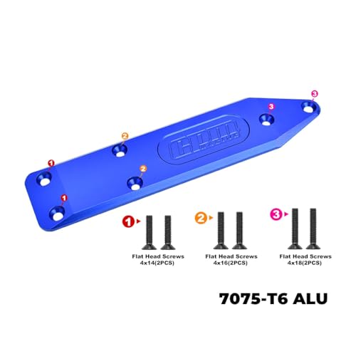 Aluminum 7075-T6 Alloy Front and Rear Chassis Brace for Arrma 1:8 Notorious 6S V6 / Outcast 6S Stunt Truck Upgrades - Silver