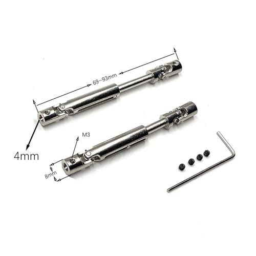 Universal RC Drive Shaft 70mm-93mm with Shaft Sleeve Compatible with MN Model MN82 LC79 MN78 1/12 RC Crawler Car Upgrade Parts