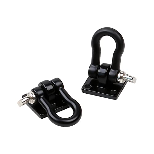 1:10 RC Crawler Metal Trailer Rescue Chain Tow Hooks Buckle Winch Shackles Accessory Compatible with 1/10 Scale RC Rock Crawler Axial SCX10 Tamiya CC01 D90 Car Truck Parts (Black Kit) - color: Black Kit