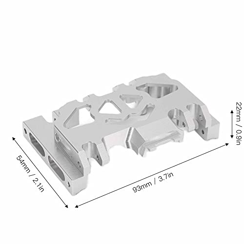 Aluminum Alloy Center Skid Plate, Gearbox Mount Gear Box Base Medium Mount Chassis Skid Plate Upgrade Parts for TRAXXAS 1/10 RC Crawler Car Accessories, Sliver