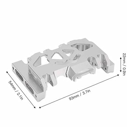 Aluminum Alloy Center Skid Plate, Gearbox Mount Gear Box Base Medium Mount Chassis Skid Plate Upgrade Parts for TRAXXAS 1/10 RC Crawler Car Accessories, Sliver