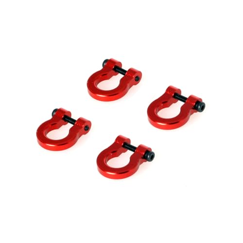LCX 1/10th RC Crawler Car 4PCS Aluminum Bumper Tow Shackle Set for TRX4 TRX6 SCX10 II SCX10 III SCX10 PRO Gen7 Gen8 Gen9, Upgrades Parts Accessories (Red - CNC) - color: Red - Cnc