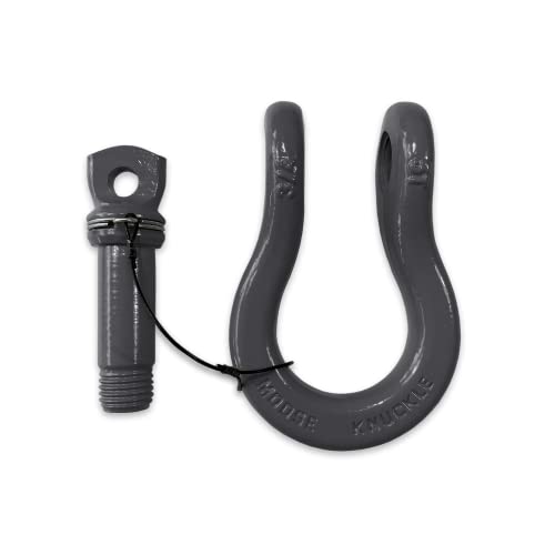 B'oh Spin Pin 3/4” Recovery Shackle | 10,000 lbs Capacity - High-Strength Carbon Steel with 7/8" Pin Recovery Gear Towing Accessories - Pin Style : Screw, Gun Gray - color: Gun Gray