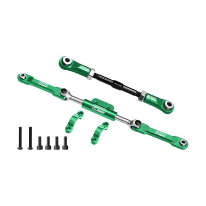 GPM 4140 Carbon Steel + 7075 Alloy Servo Link & Front Steering Link Set Upgrade Parts for Vanquish 1/10 H10 Optic Yokohama Sparco RC Crawler Truck Accessories Replacement，Green - color: Green