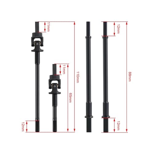 COMODO RC Crawler Drive Shaft 1/10 Scale AR45P Universal Joint Straight Shaft Compatible with III AR45 Portal Axle Models(Portal Gear 23T 12T) - color: Portal Gear 23t 12t