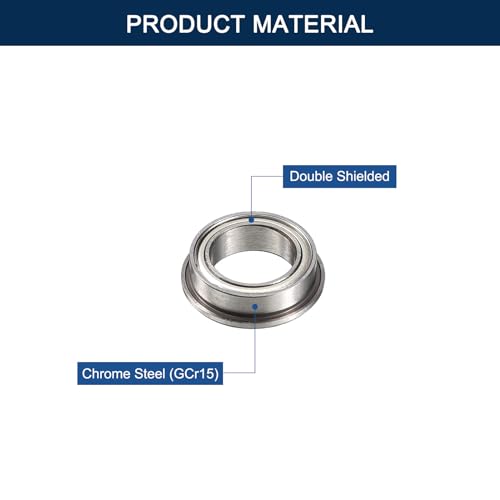 MF83ZZ Flanged Ball Bearing, ID 3mm x OD 8mm x Width 3mm Miniature Bearings, Double Metal Shielded Deep Groove Bearings, Pre-Lubricated (GCr15) Chrome Steel 10pcs - size: MF83ZZ 3mmx8mmx3mm