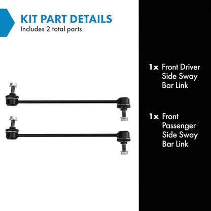 TRQ Front Driver and Passenger Side Sway Bar Link Set 2 Piece for 2017-2022 Chrysler Pacifica 2020-2022 Voyager - style: PSA27960