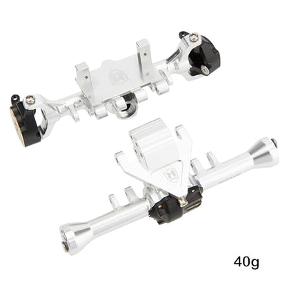MEUS RACING Ascent 32 Axle Housing with Skid Plate Diff Cover and Steering Knuckles Kit for Redcat Ascent-32 1/32 RC Crawler Upgrades (Silver) - color: Silver