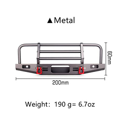 INJORA Adjustable Front Bumper for with Led Light for Axial TRX4 SCX10 SCX10 II 90046 90047 RC Car Upgrade Part(Grey) - color: Grey