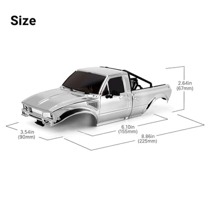INJORA IR60 Pickup Hard Body Shell for 1/18 TRX4M Defender Bronco (Chrome) - color: Chrome