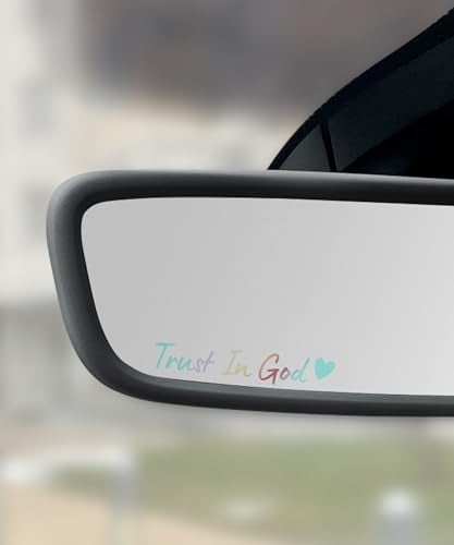 SCUARI 4PCS Car Stickers,Cars Decals,Car Accessories Trust in God Rearview Mirror Sticker,Trust in God Mirror Decals,Suitable for Most Cars, Trucks, Motorcycles, SUVs (Colorful) - color: Colorful