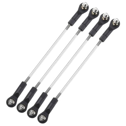 MECCANIXITY 4Pcs Adjustable Turnbuckles Camber Link, 119-129mm Turnbuckle Rod Steering Servo Linkage with M3 Ball Head Rod Ends for RC Car Replace Parts - size: 119-129mm