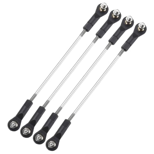 MECCANIXITY 4Pcs Adjustable Turnbuckles Camber Link, 119-129mm Turnbuckle Rod Steering Servo Linkage with M3 Ball Head Rod Ends for RC Car Replace Parts - size: 119-129mm