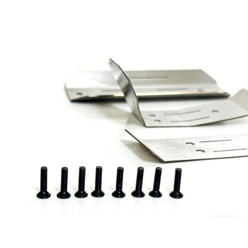 Stainless Steel Chassis Guard Skid Plate for 1/16 Mini Maxx 4WD RTR Brushless Monster Truck, Compatible with Traxxas 107154-1, RC Upgrade Protection Parts