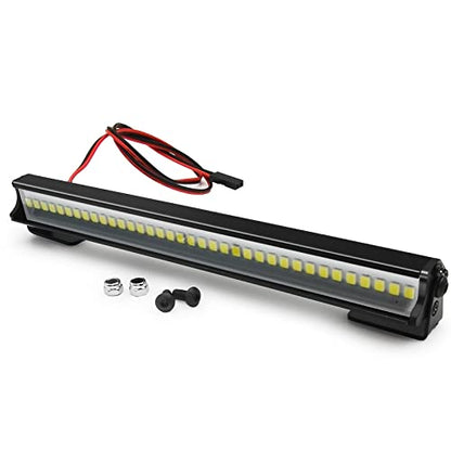 Stainless Steel Roof Luggage Rack with Lights Bar | For 1/10 RC Crawler Car SCX10 III, Upgrades