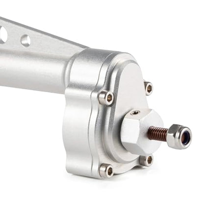 Aluminum CP43 Offset Portal Axles with BTA Servo Mount, Front Rear Silver | With S2 Steel Shaft, 7.19:1 Gear Ratio, 195mm Pin to Pin Width, Fits 1/10 Comp Rigs H10 Capra SCX10 III - color: Silver Set