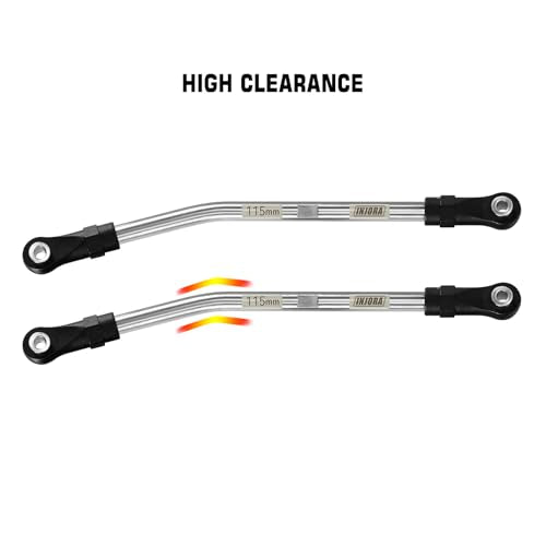 INJORA Stainless Steel High Clearance Links with Rod Ends for TRX4 SCX10 II SCX10 III VS4-10 1/10 RC Crawler Car Upgrade(115mm) - size: 115mm