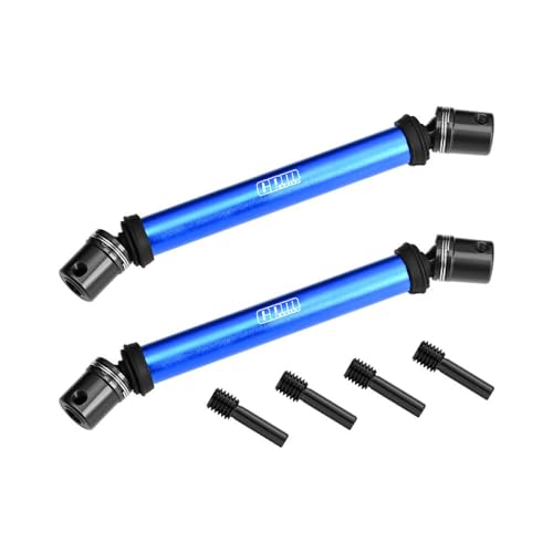 4140 Carbon Steel+Alloy 6061-T6 Front+Rear Universal Center Slider Driveshaft for LOSI 1/8 LMT 2.0 Grave Digger 4X4 Solid Axle Brushless Monster Truck-LOS04028 Upgrades - Blue