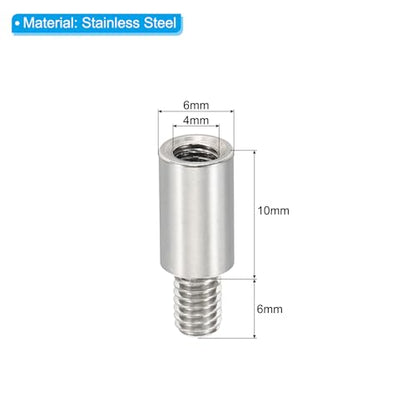 PATIKIL 24pcs M4 Standoffs, M4 10+6mm Spacer Standoffs Steel Threaded Standoffs Screws Kit 4mm ID 6mm OD Metric Male Female Thread Adapters for Circuit Board PCB RC Drones Motherboard - size: 10+6mm L