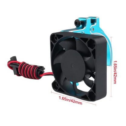 RC Car Motor Cooling Fan Thermal Sensor Heatsink 40mm Brushless Cooling Fan with Alloy Clamp for 1/8 1/10 Buggy Cars 540 550 3650 4268 4274 Motors (Blue)