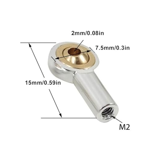 kingsea 10 Pcs Steering Linkage Tie Rod End M2 Ball Joint Linkage Tie Rod End for RC Car Boat Truck, White - color: White